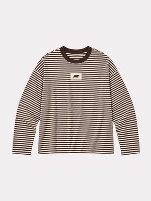Tiger striped long-sleeve - brown/white