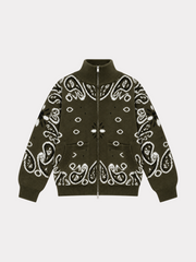 Aspen bandana zipper knit - groen