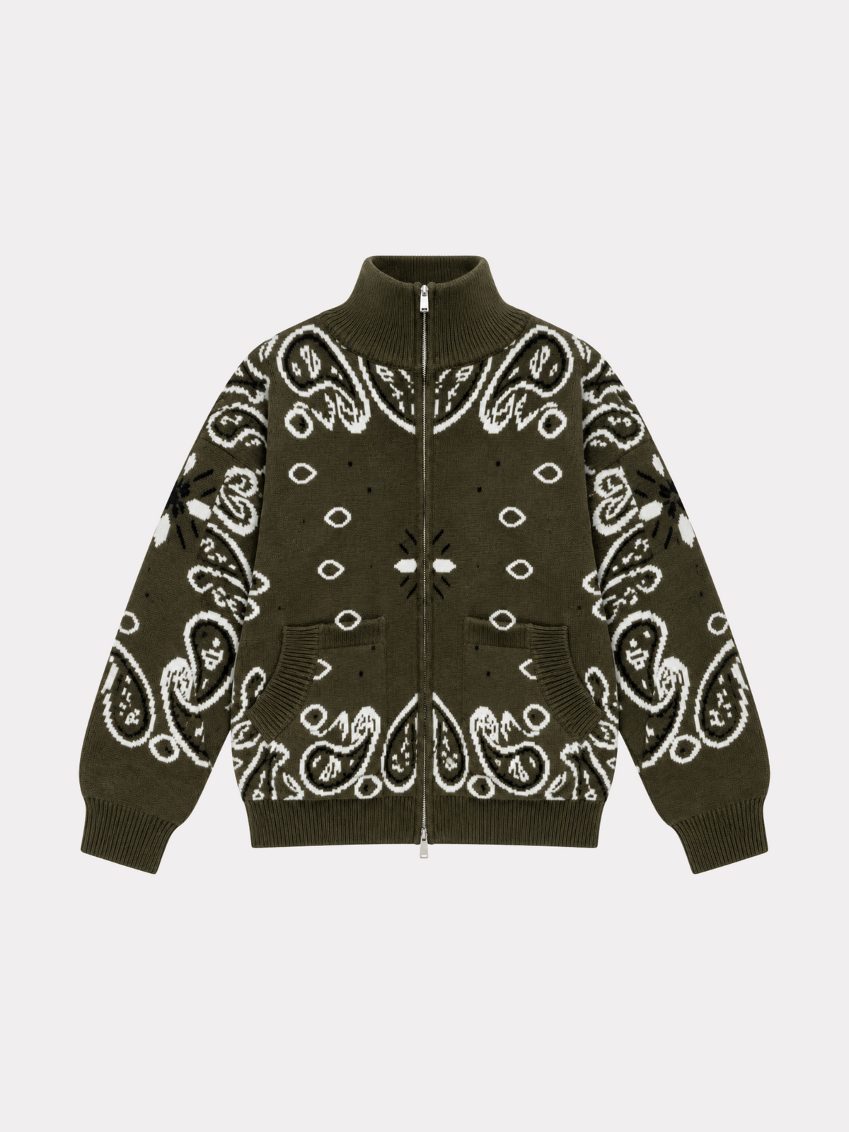 Aspen bandana zipper knit - groen