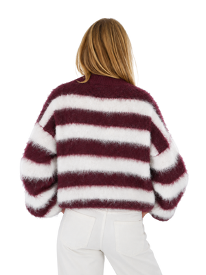 Molly knit - bordeaux/wit