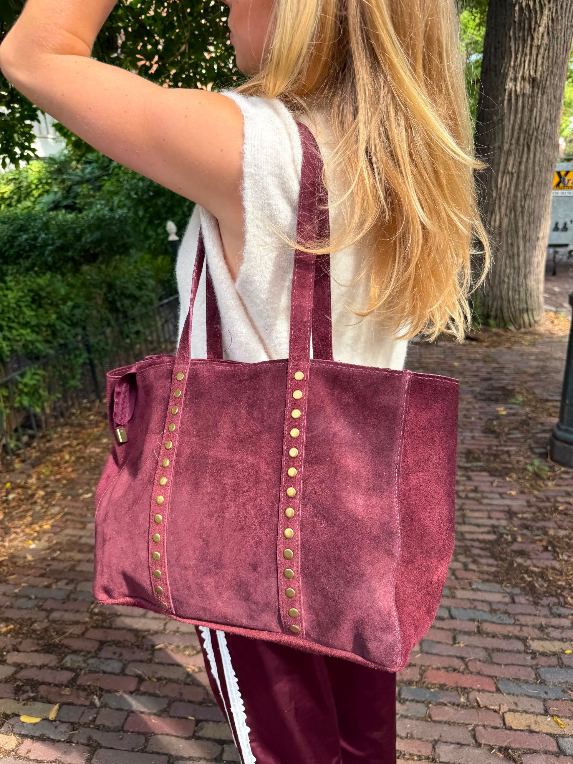 Nieten-Tasche - Bordeaux
