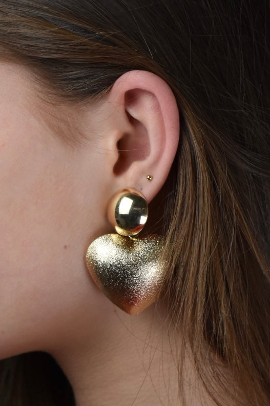 Lover earrings structured - gold