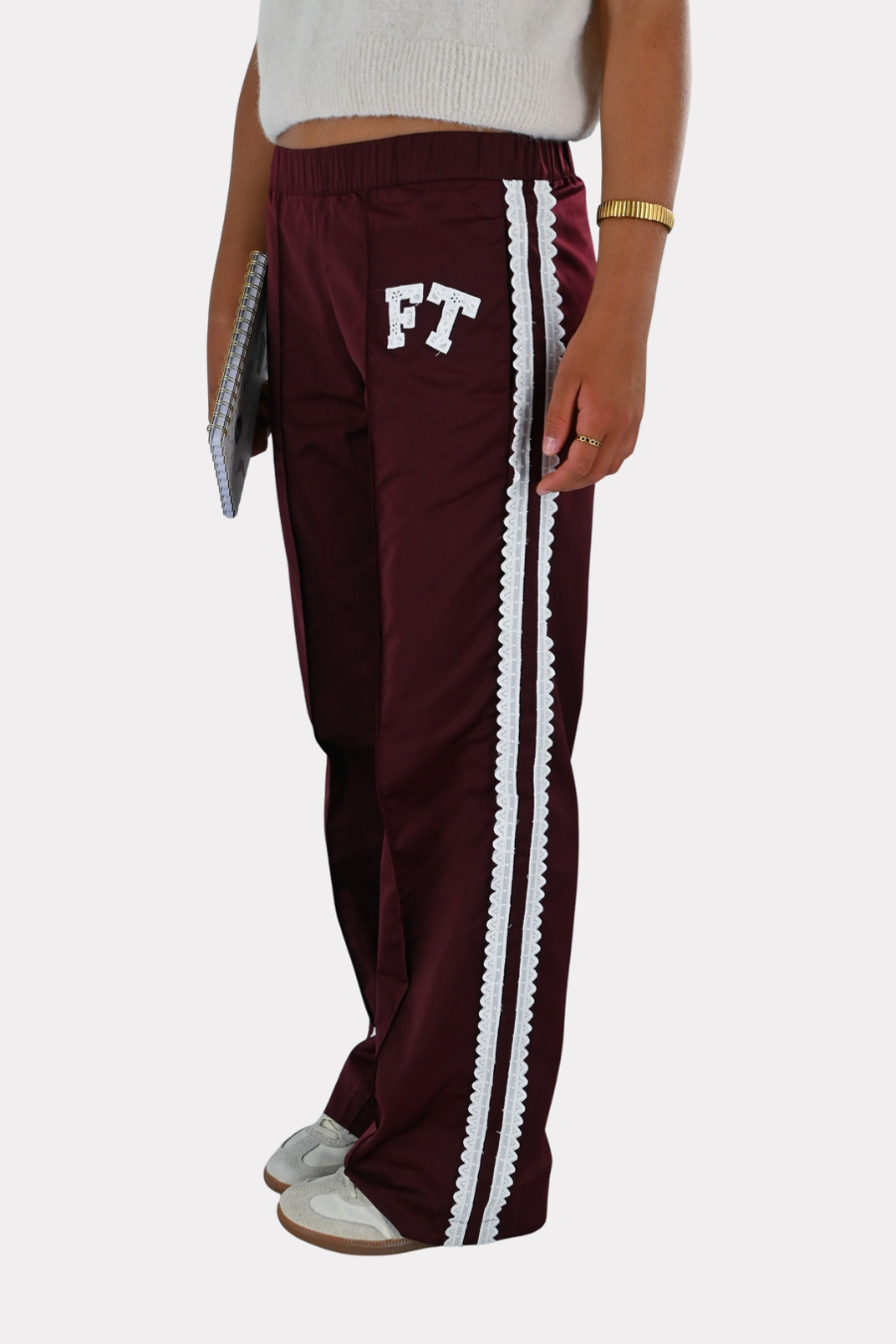 Pantalon en dentelle FT - bordeaux
