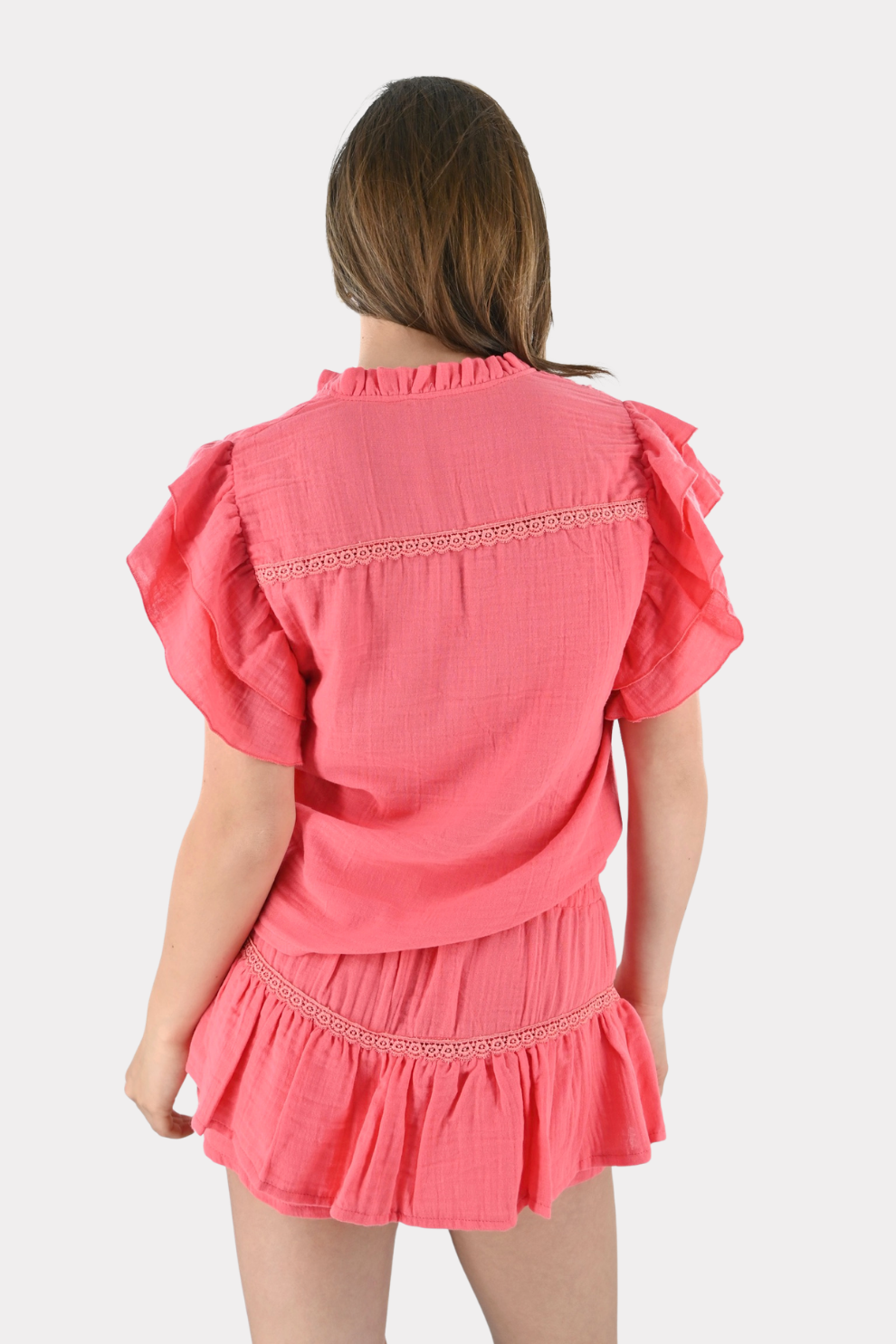 Menorca blouse - koraal