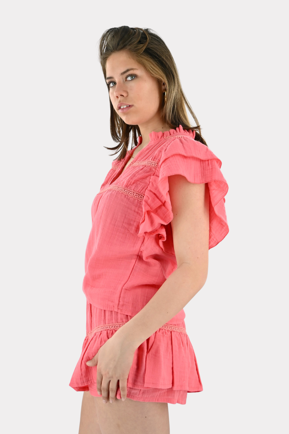 Menorca blouse - koraal