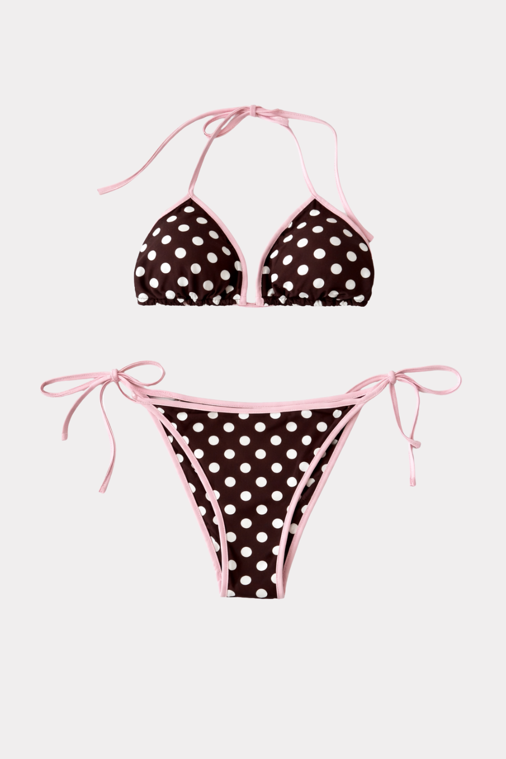 Polka Dot Bikini - Pink/Brown