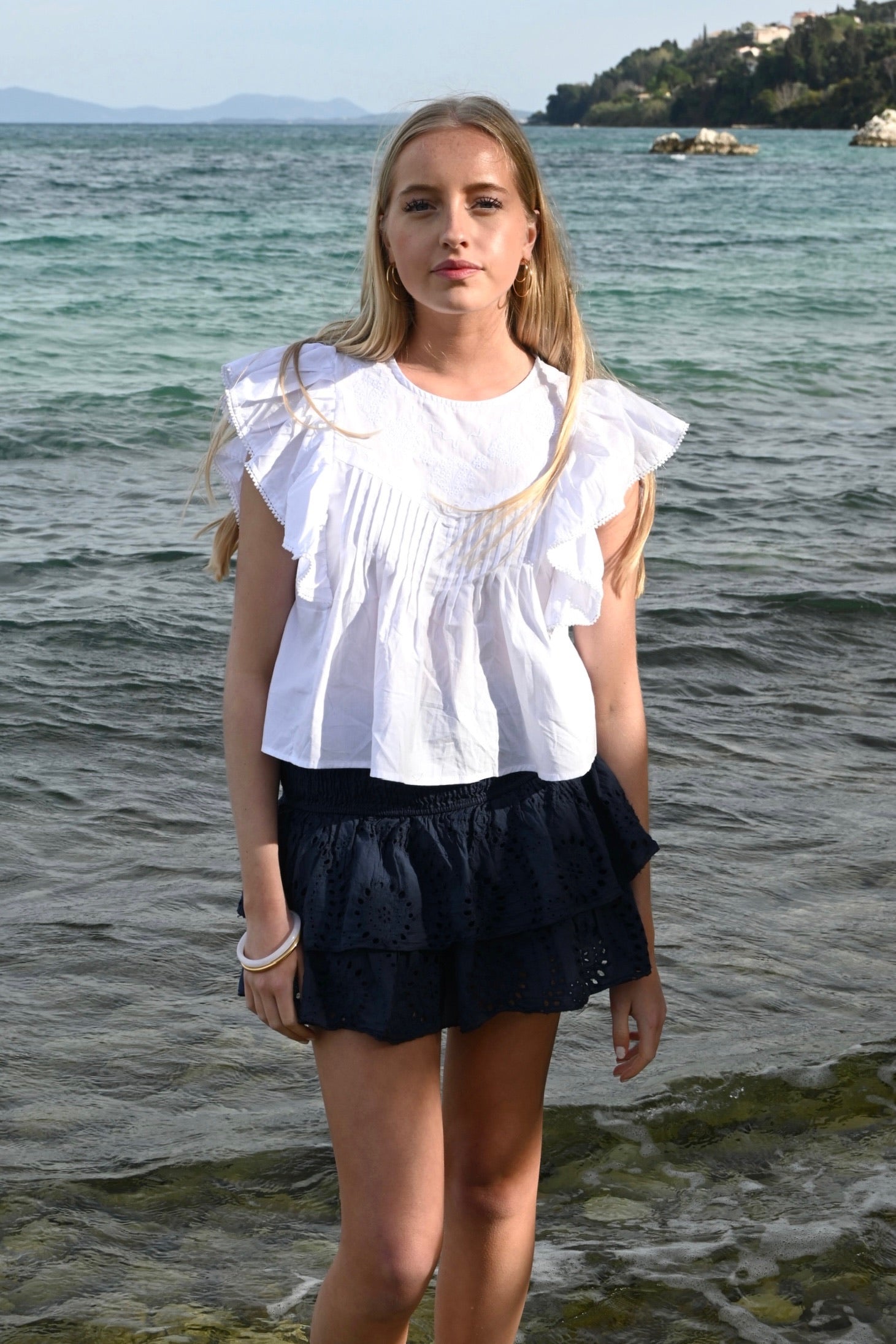 Tropische Bluse - weiß