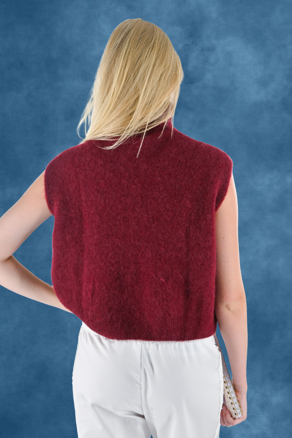 Cozy high knit - burgundy red