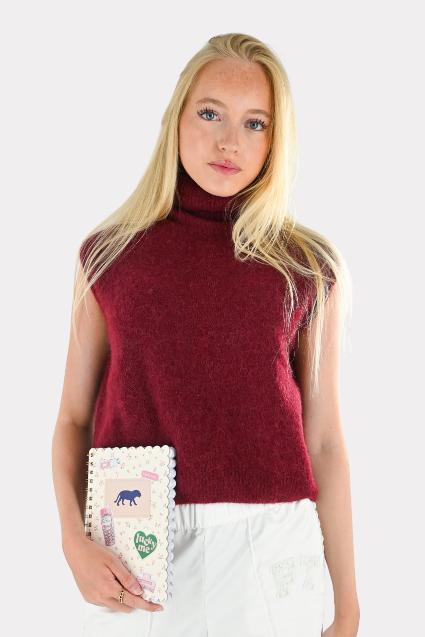 Cozy high knit - bordeaux rood (pre-order)
