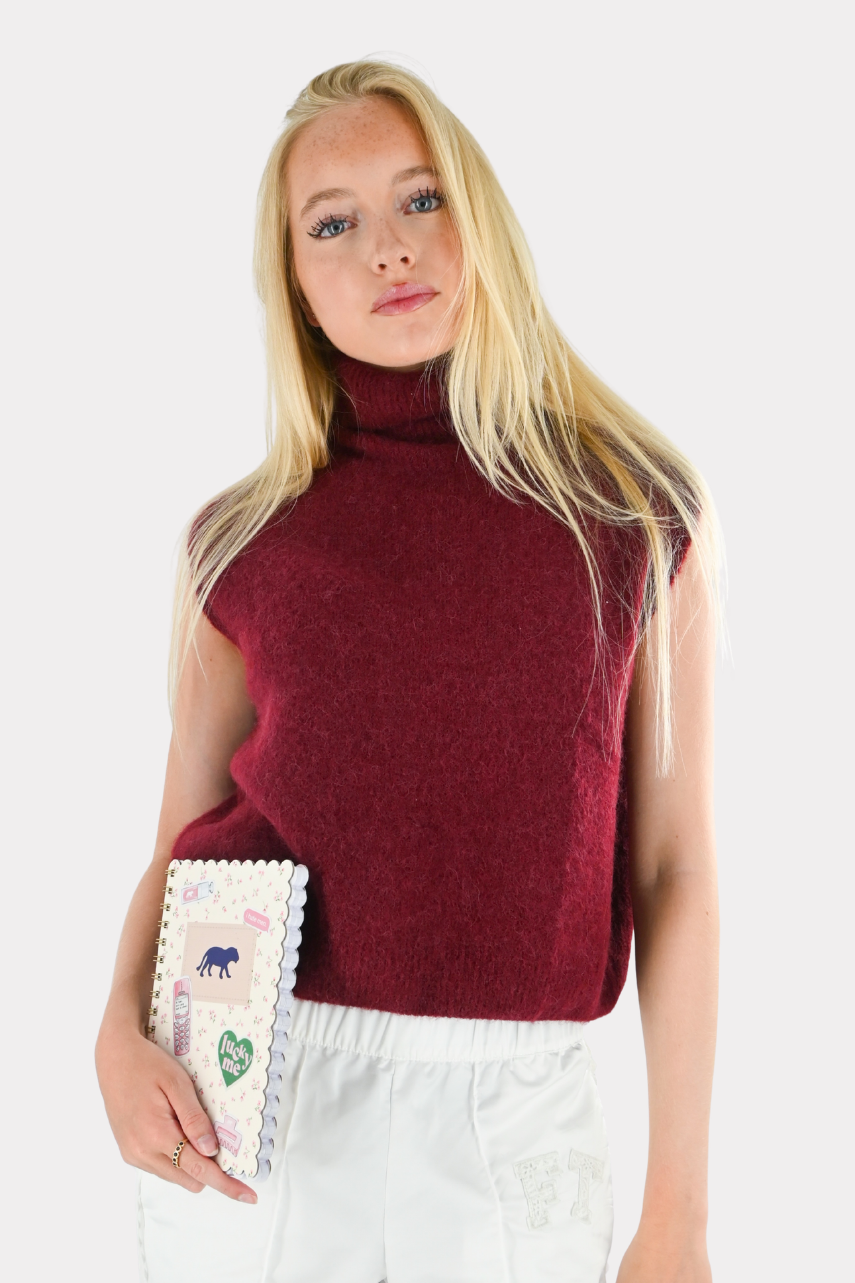 Cozy high knit - burgundy red (pre-order)