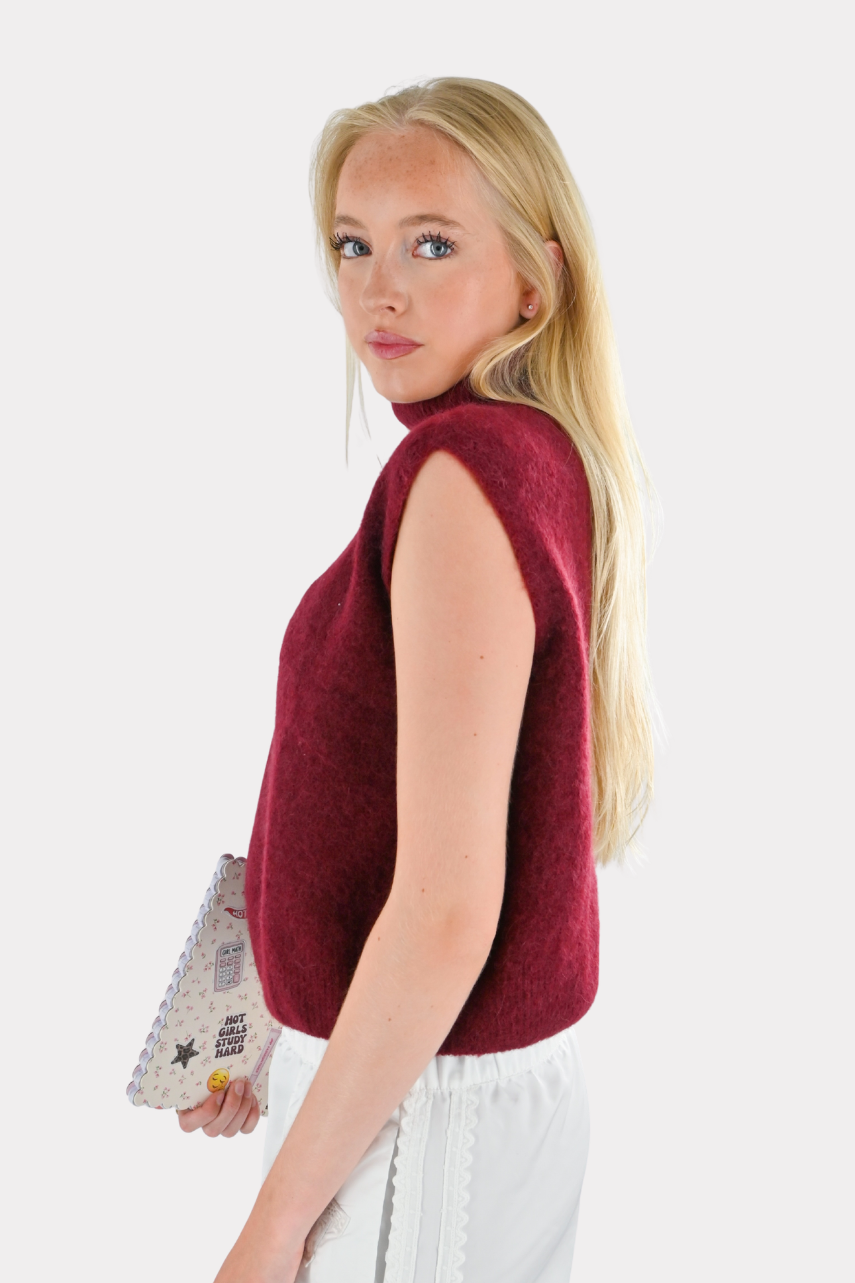Cozy high knit - burgundy red (pre-order)