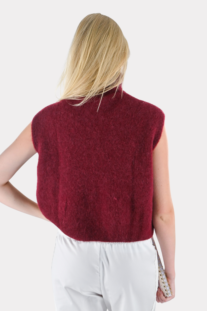 Cozy high knit - burgundy red (pre-order)