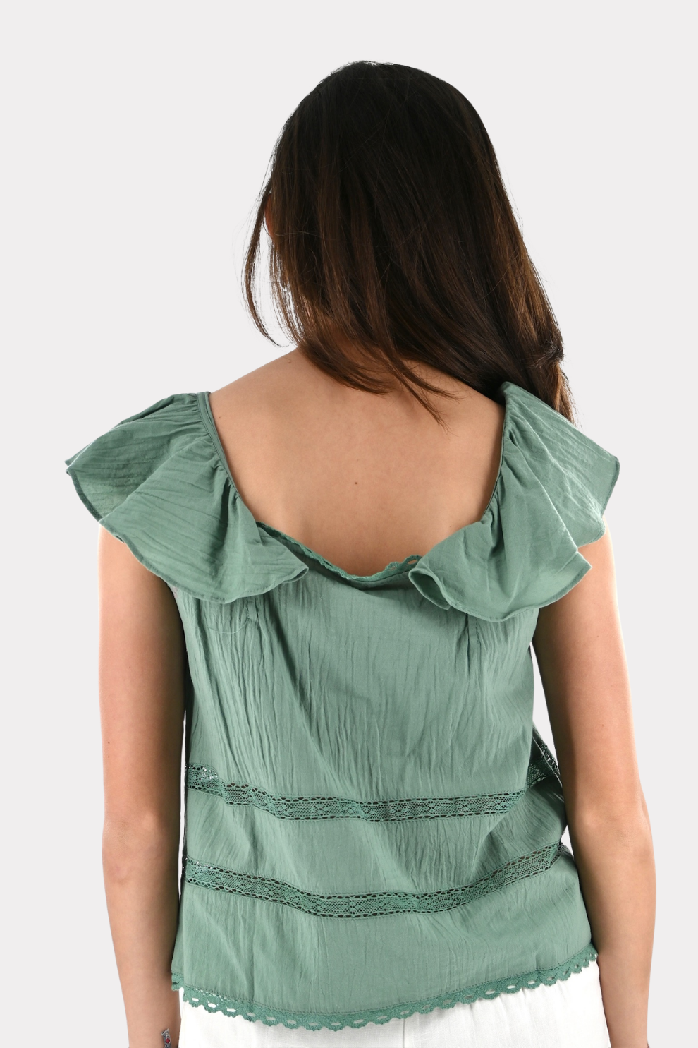 Top voile - vert sauge