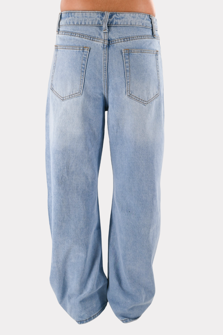 Folded barrel jeans - blauw