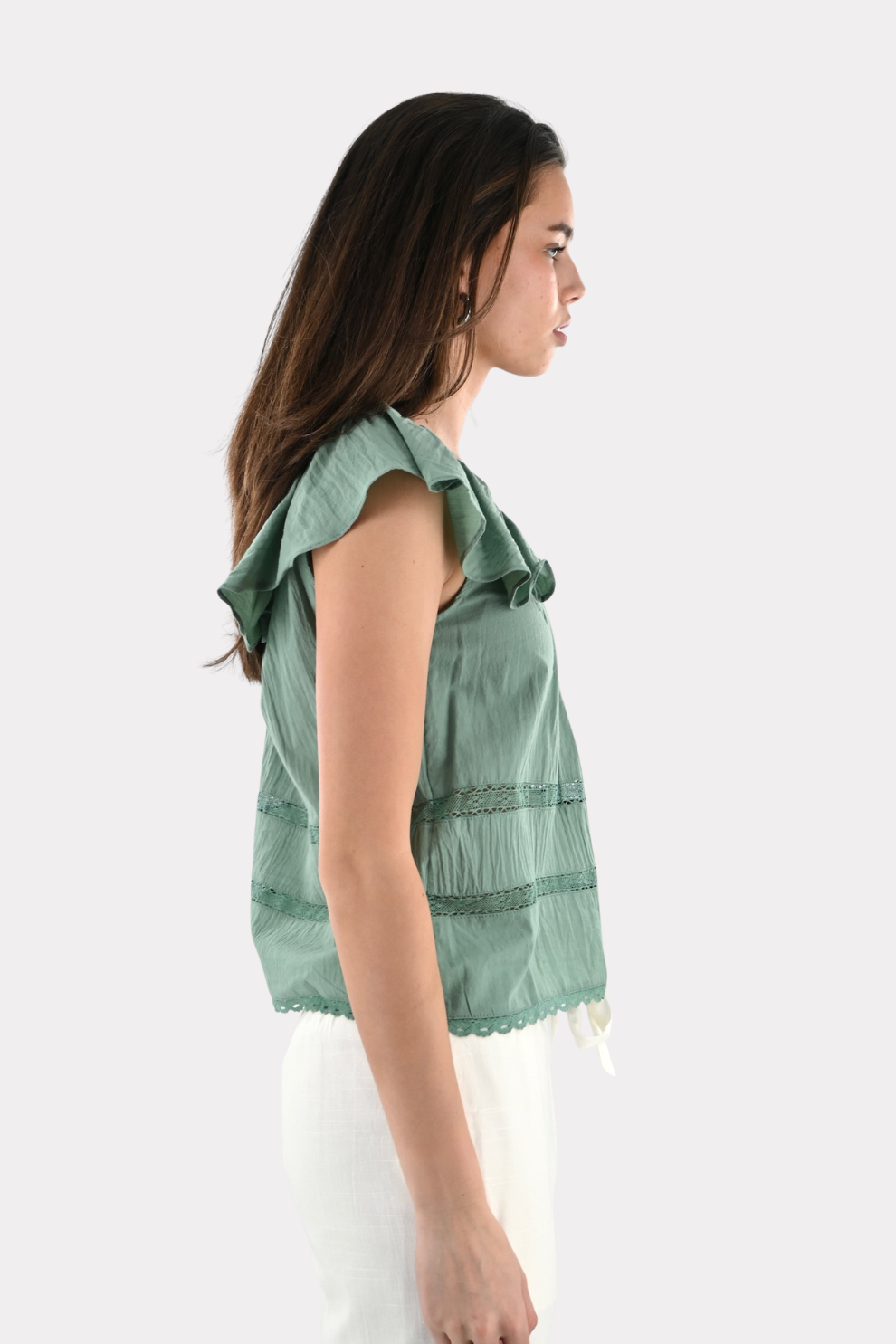 Top voile - vert sauge