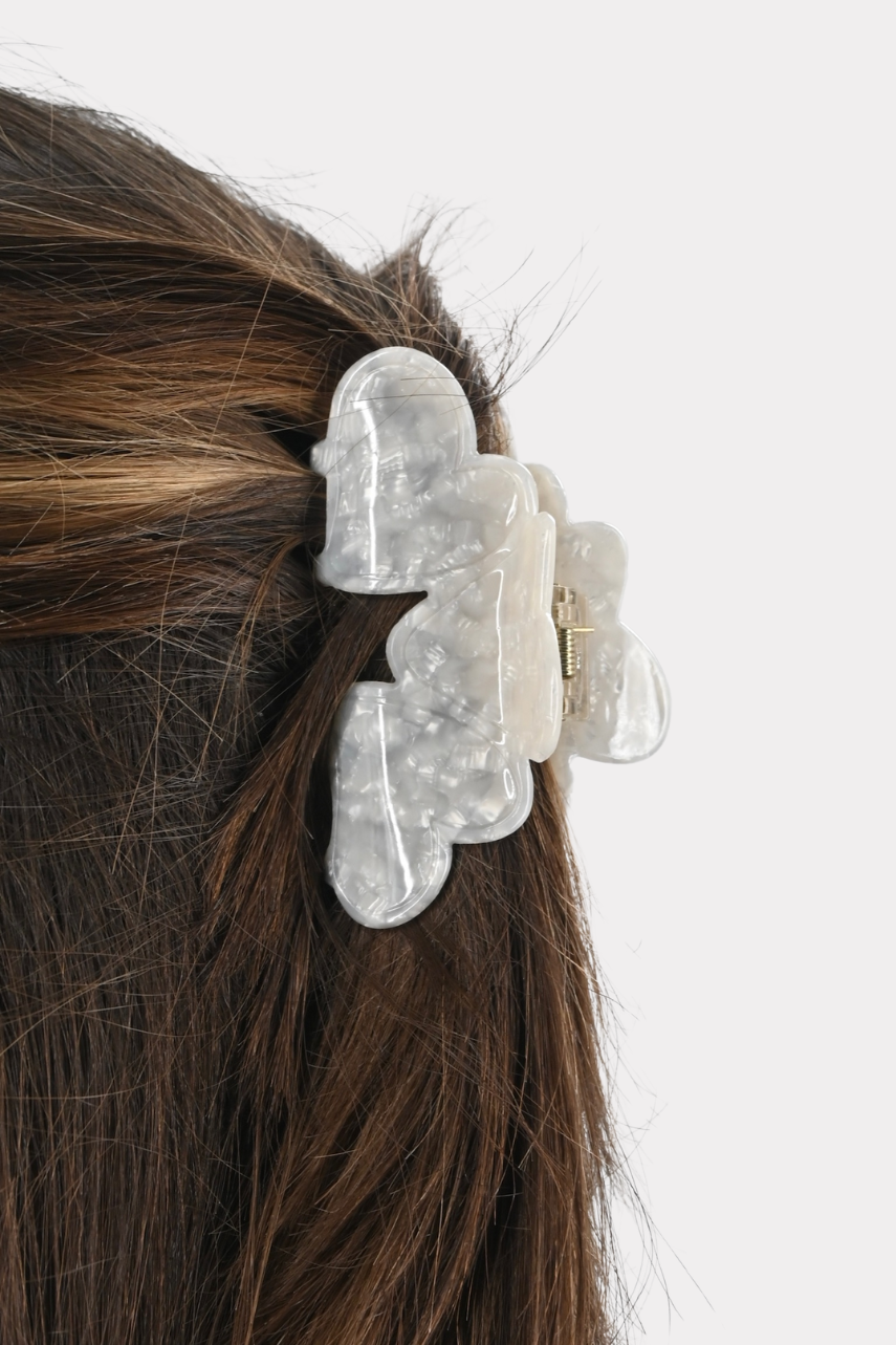 Soft shine hair clip - white