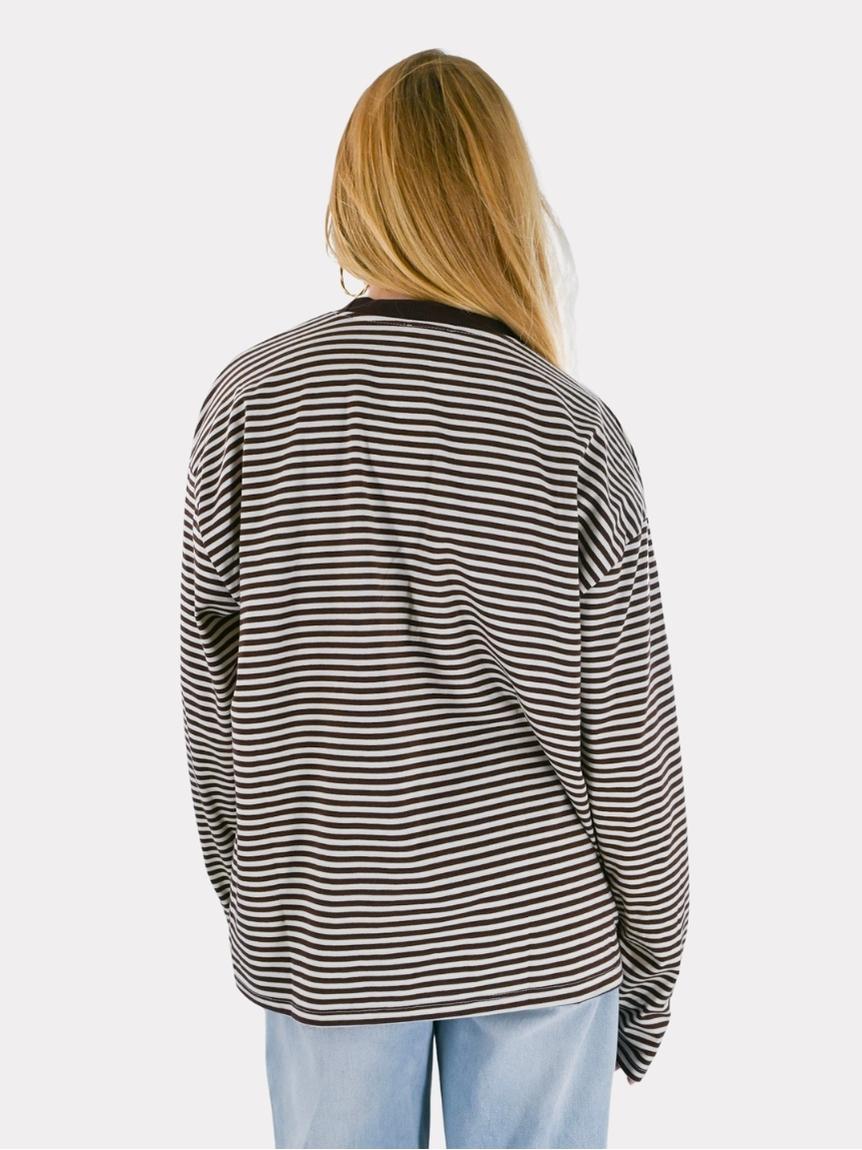 Tiger striped long-sleeve - brown/white
