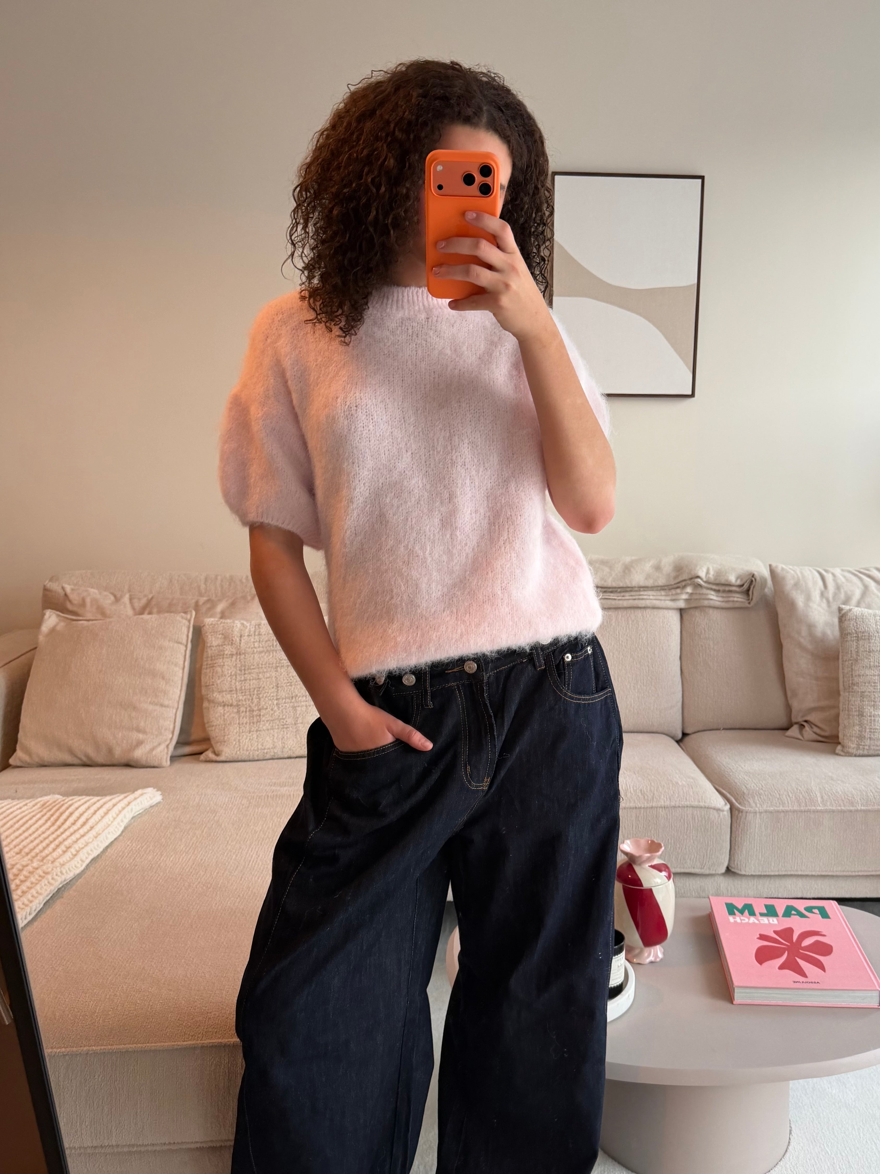 Faye knit short sleeve - baby roze