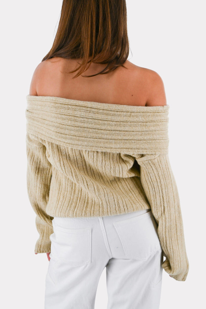 Maxime knit off shoulder - beige