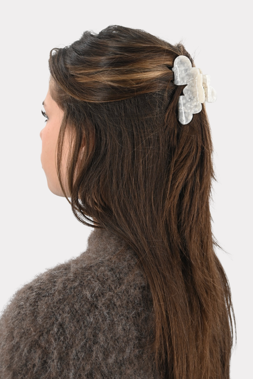 Soft shine hair clip - wit