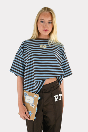 Striped Tiger T-Shirt - Brown/Blue