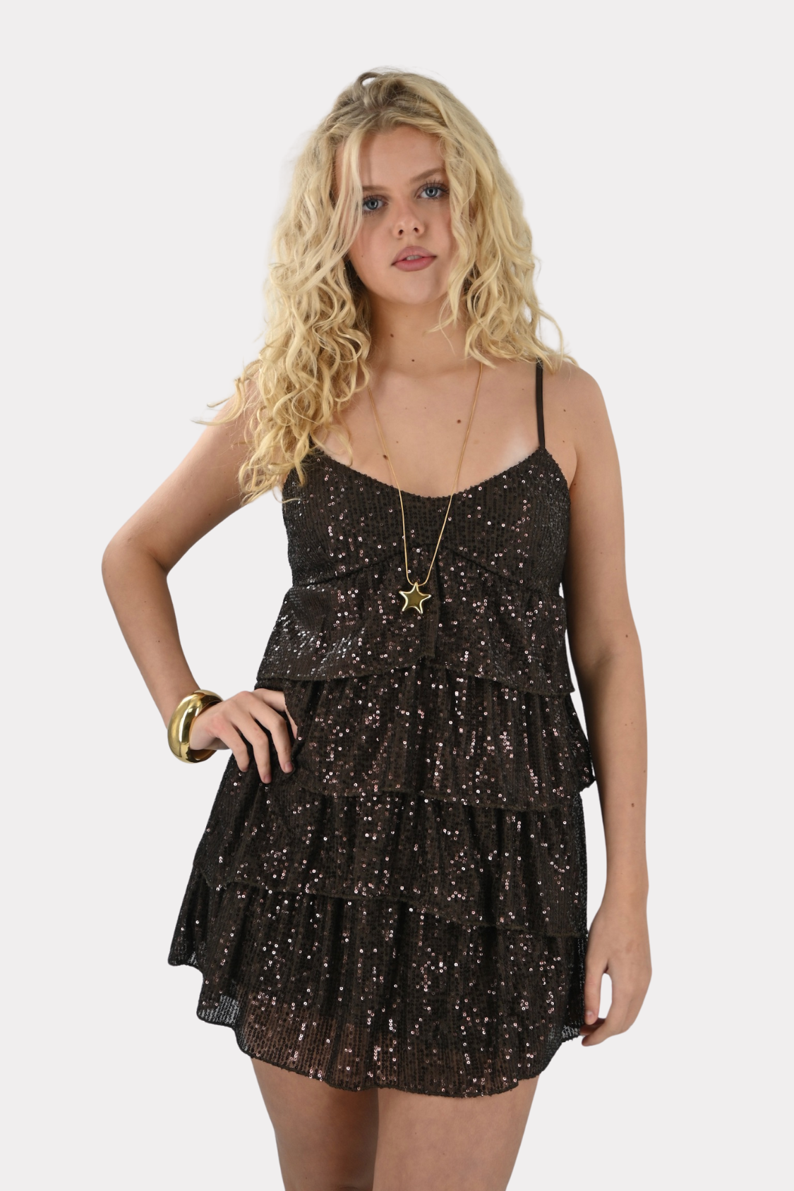 Champagne-sparkle-dress-brown-fashiontiger-5