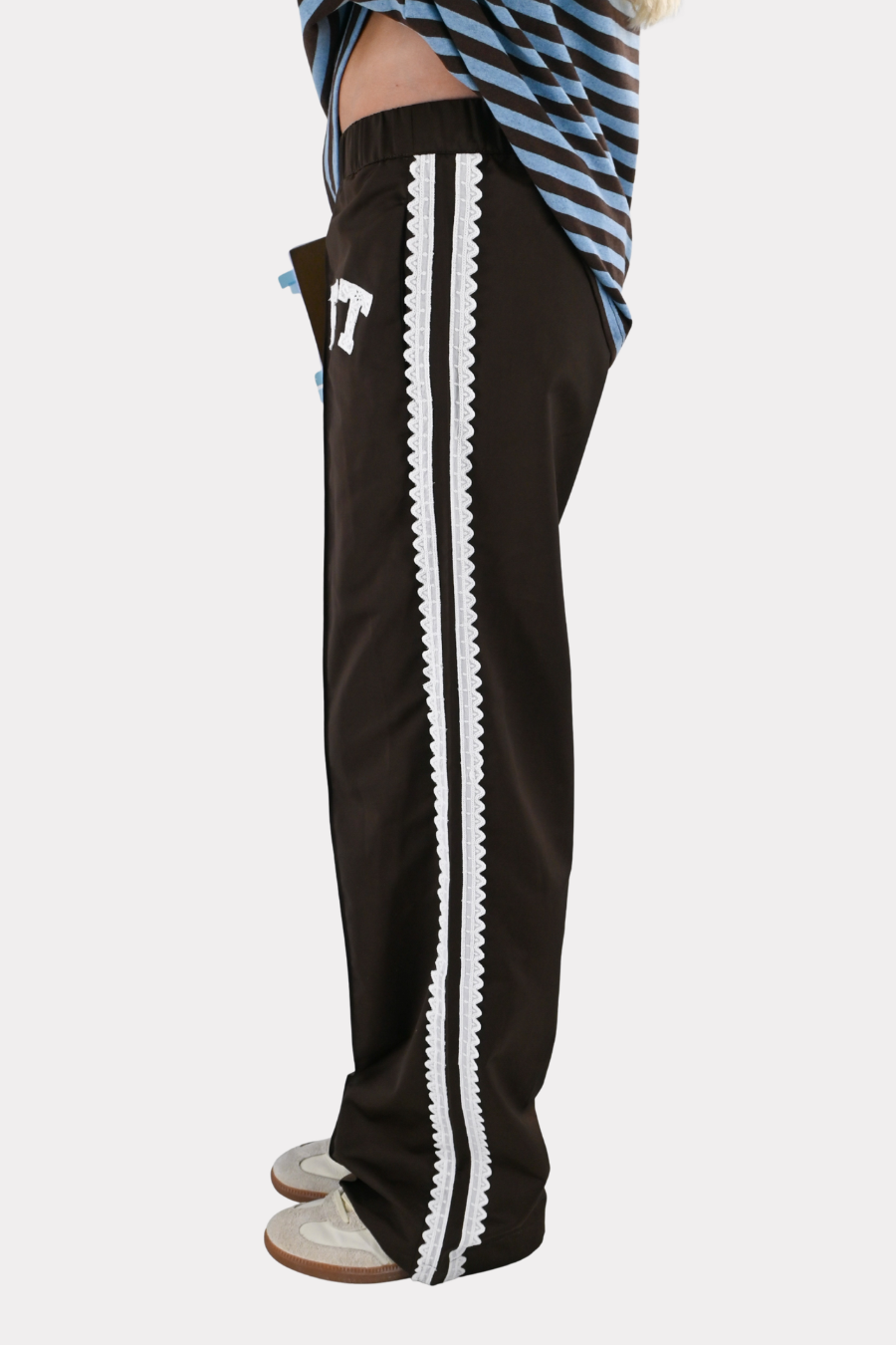 FT lace pants - brown