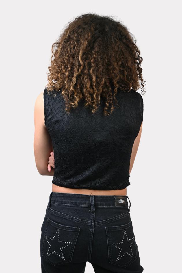 Lacey top - black