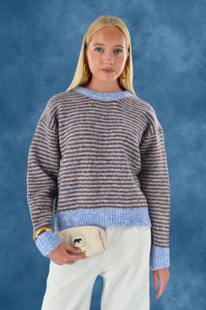 Lara vintage striped knit - blue/brown