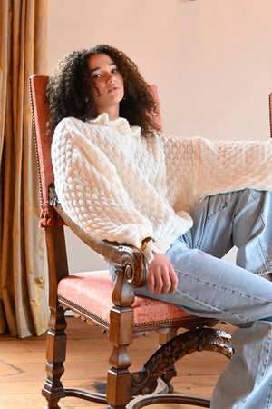 Cozy Bubble Strick - Creme