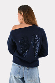 Wings Strick - Marineblau