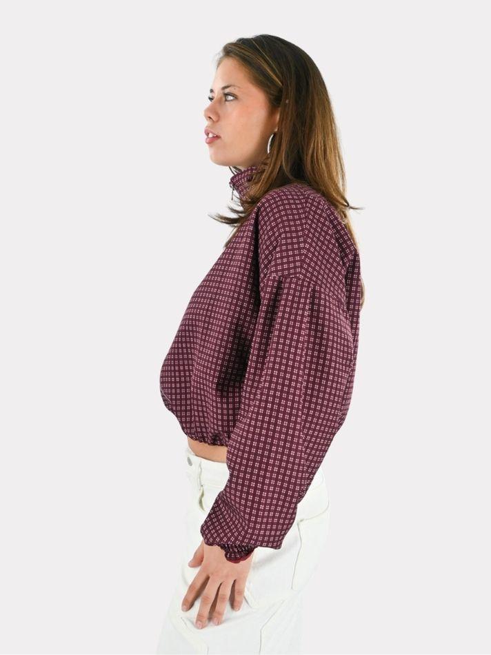 Autumn jacket check - burgundy