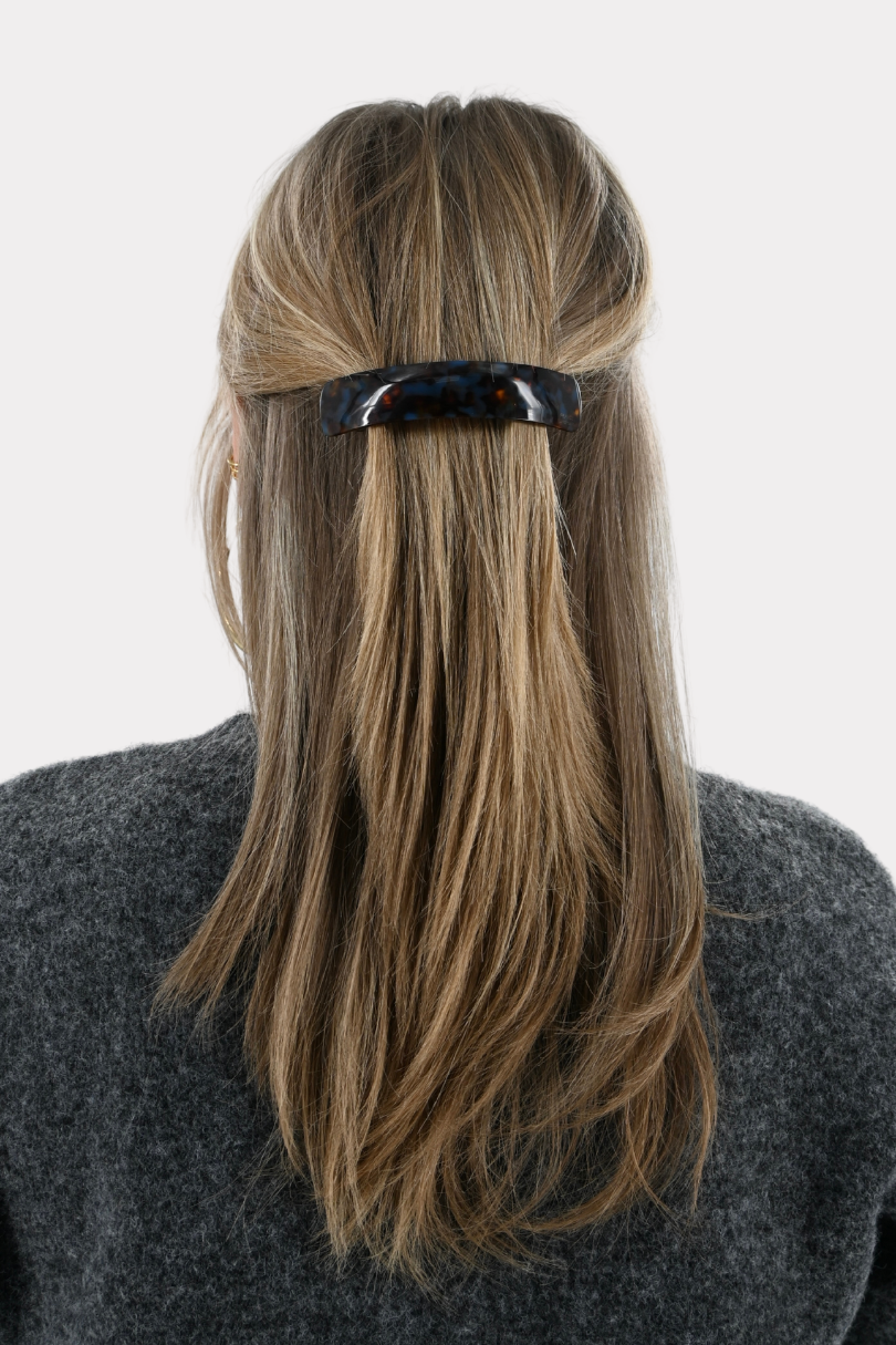 Barrette cheveux effet brillant - brun/bleu