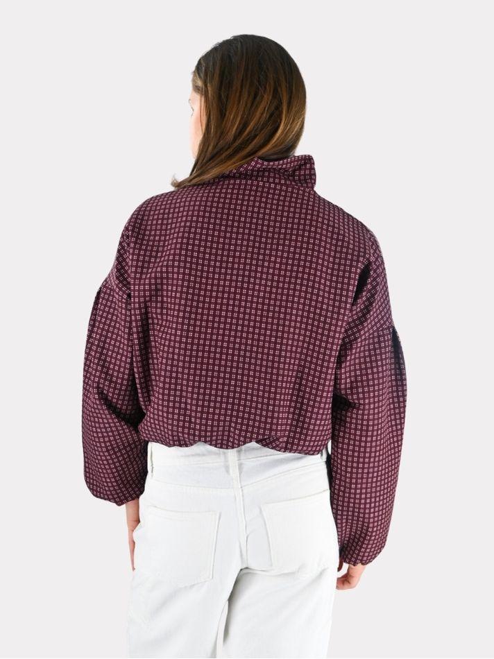 Autumn jacket check - burgundy