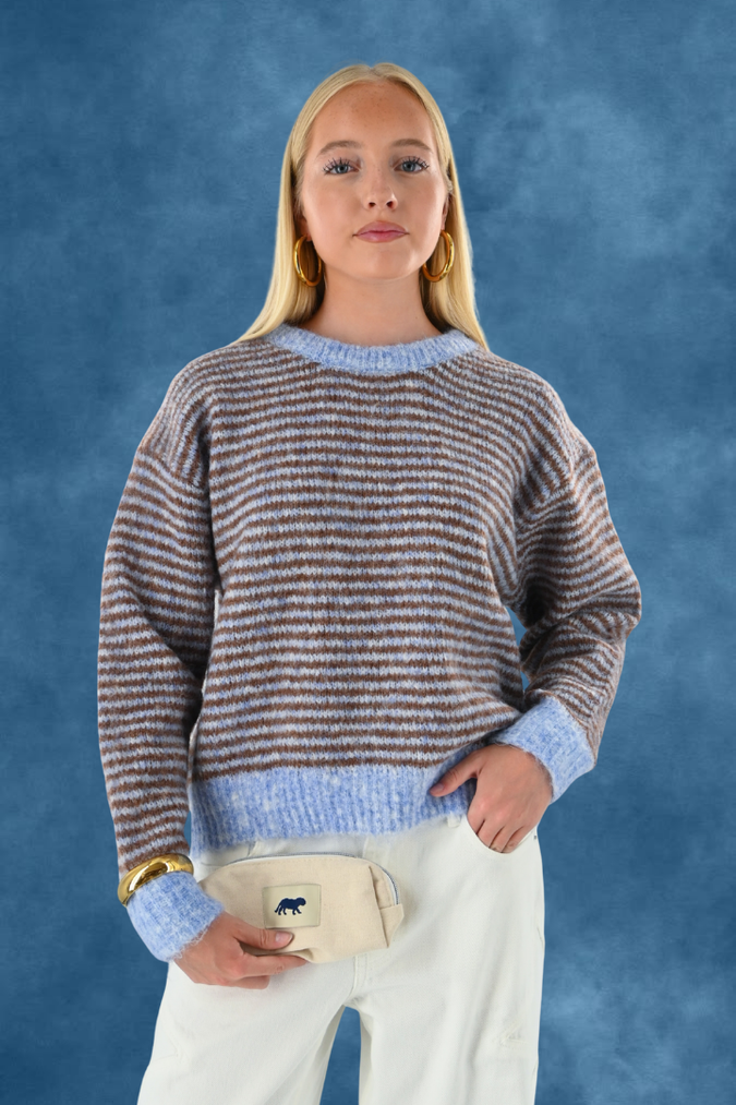 Lara vintage striped knit - blue/brown