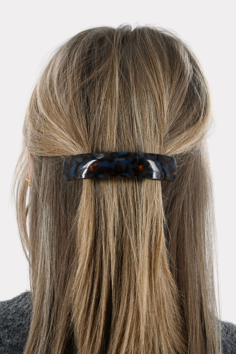 Barrette cheveux effet brillant - brun/bleu