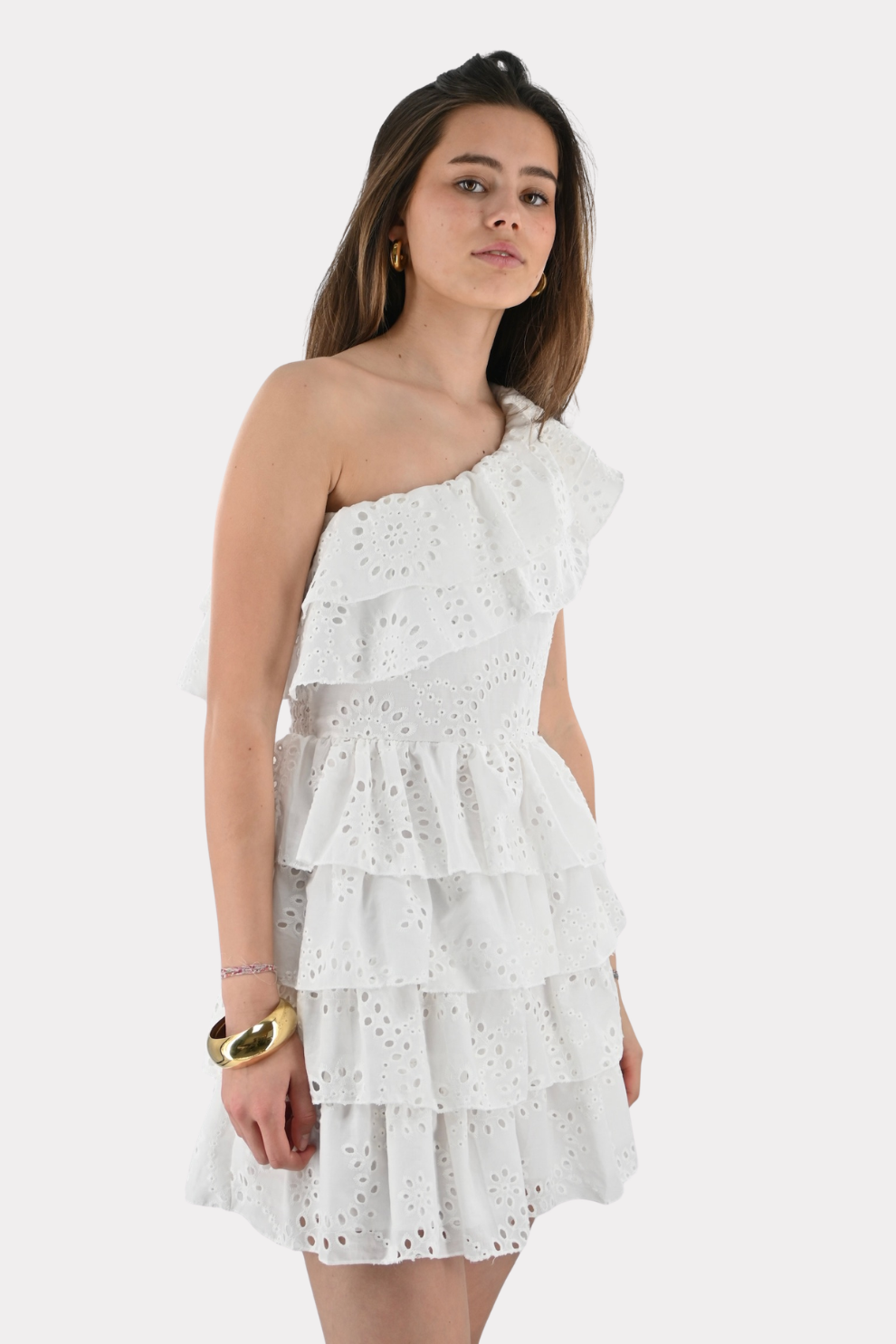 Sweet summer ruffle dress - wit