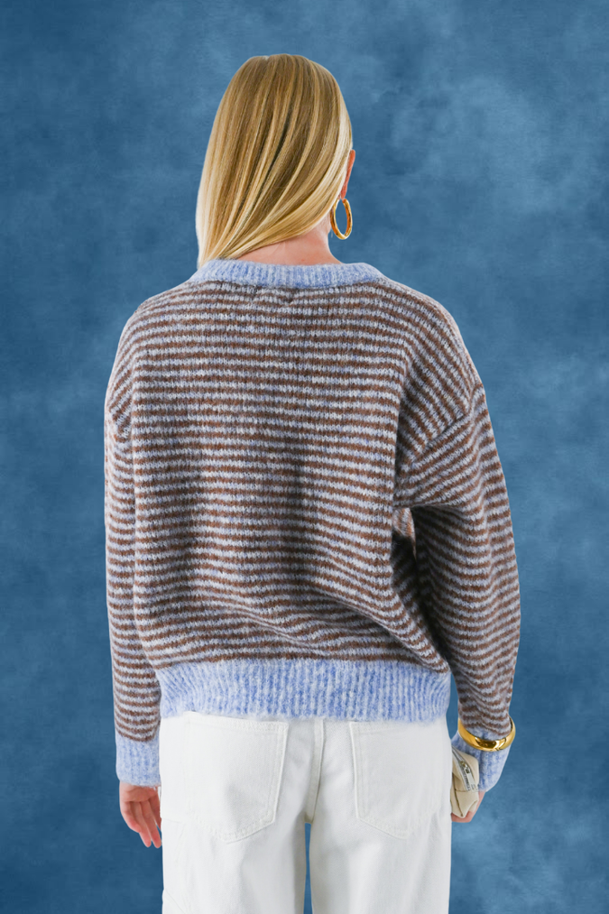 Lara vintage striped knit - blue/brown