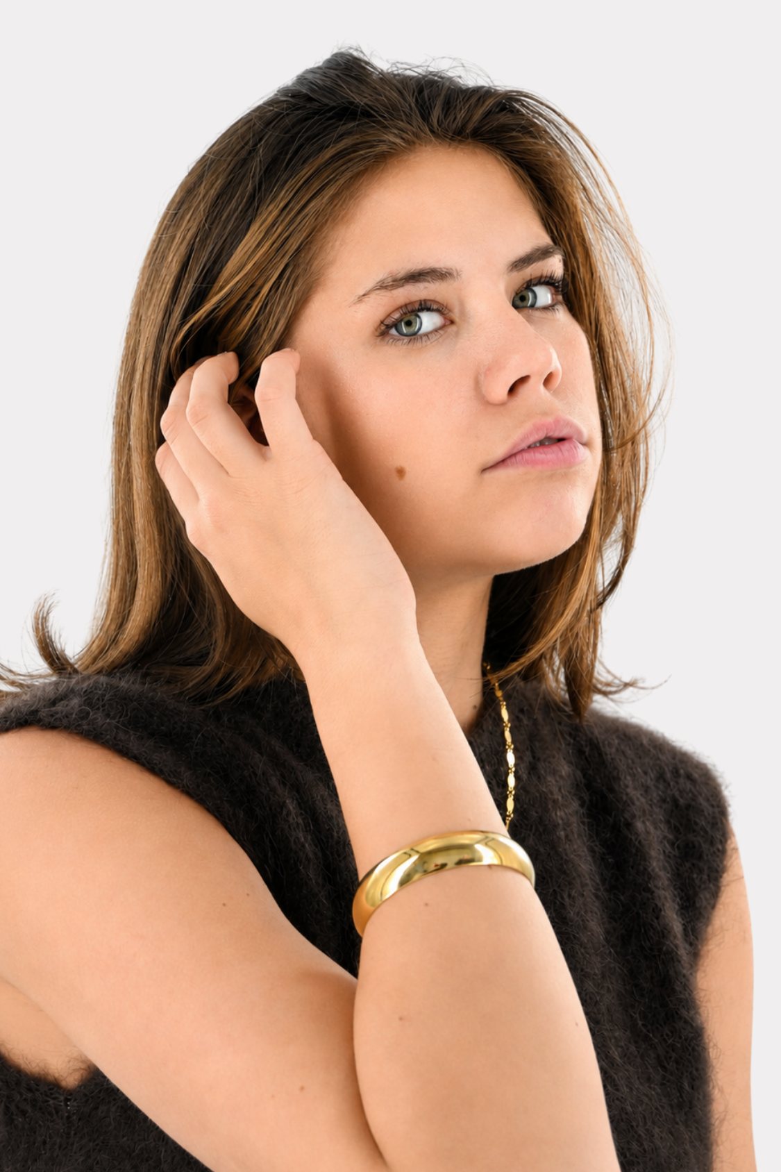 Statement bangle small - goud