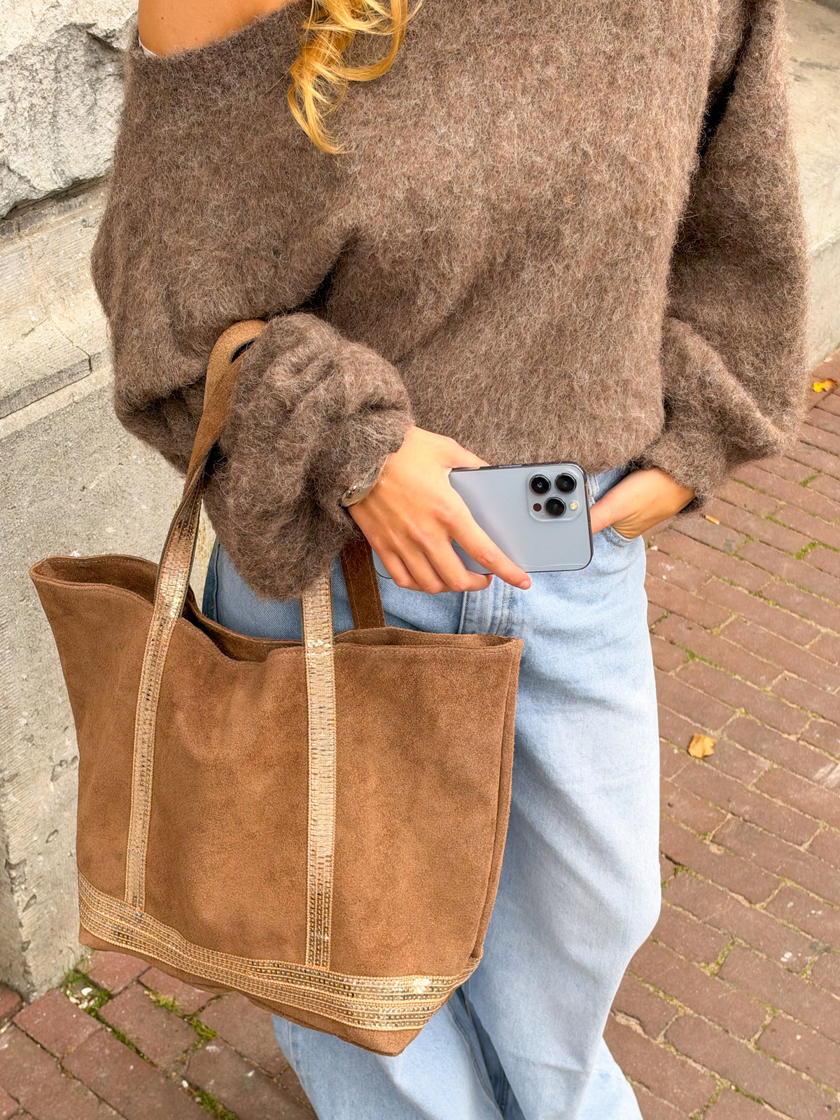 Trendy bag - taupe/goud