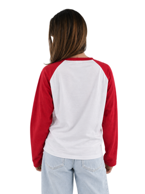 Tiger baseball longsleeve - rood/wit