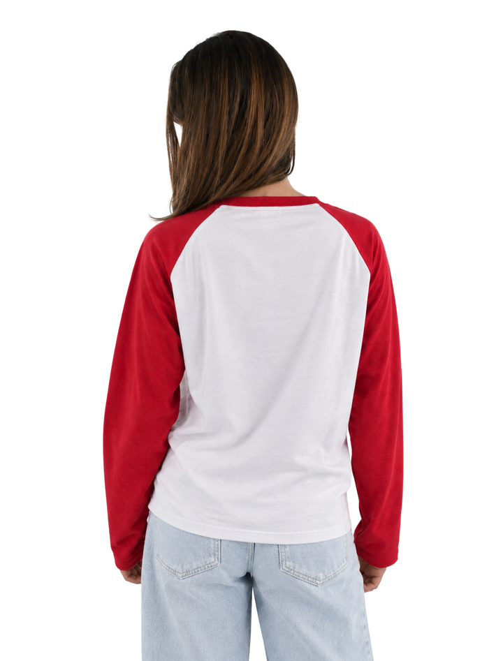 Tiger baseball longsleeve - rood/wit