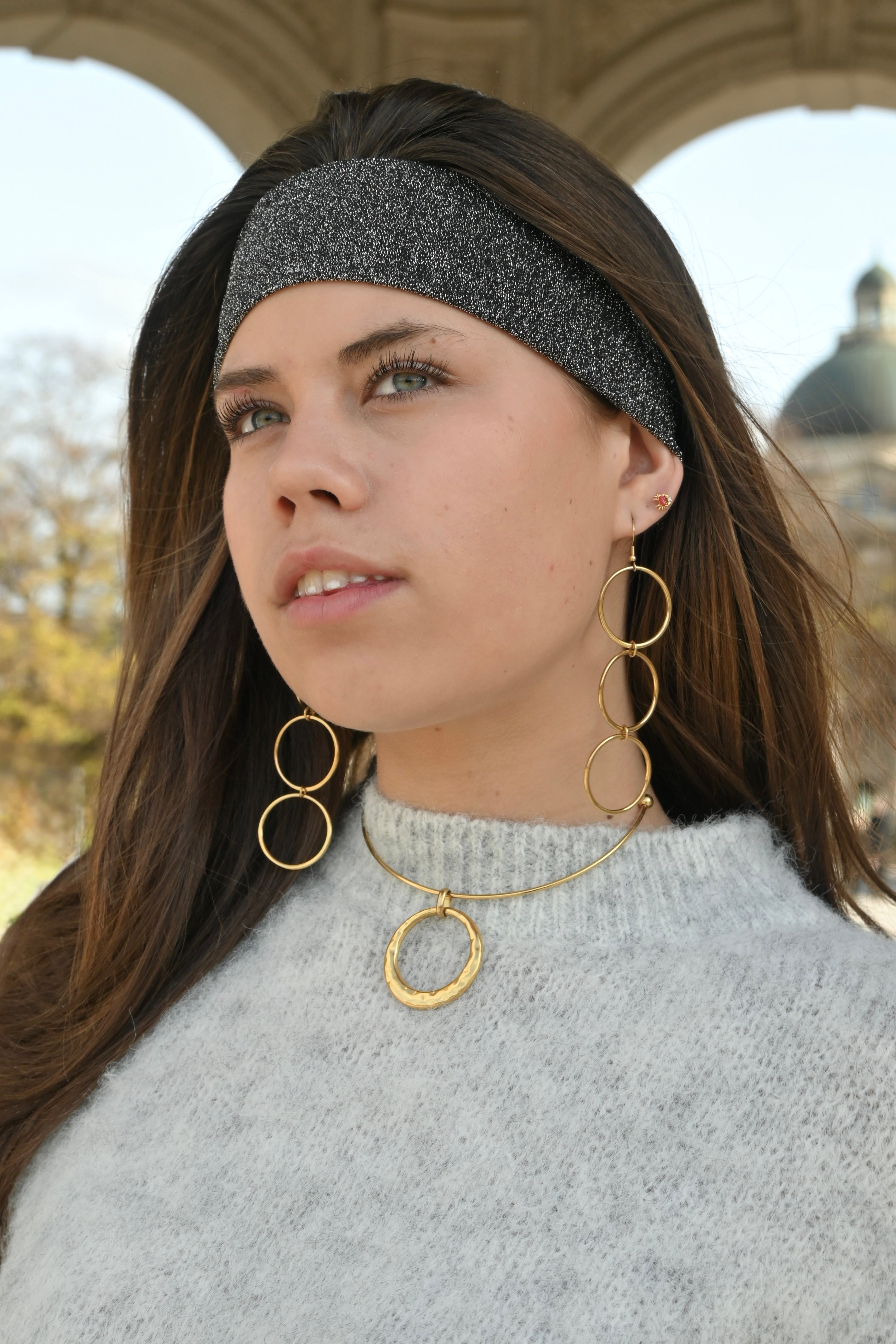 Triple glow earrings - gold