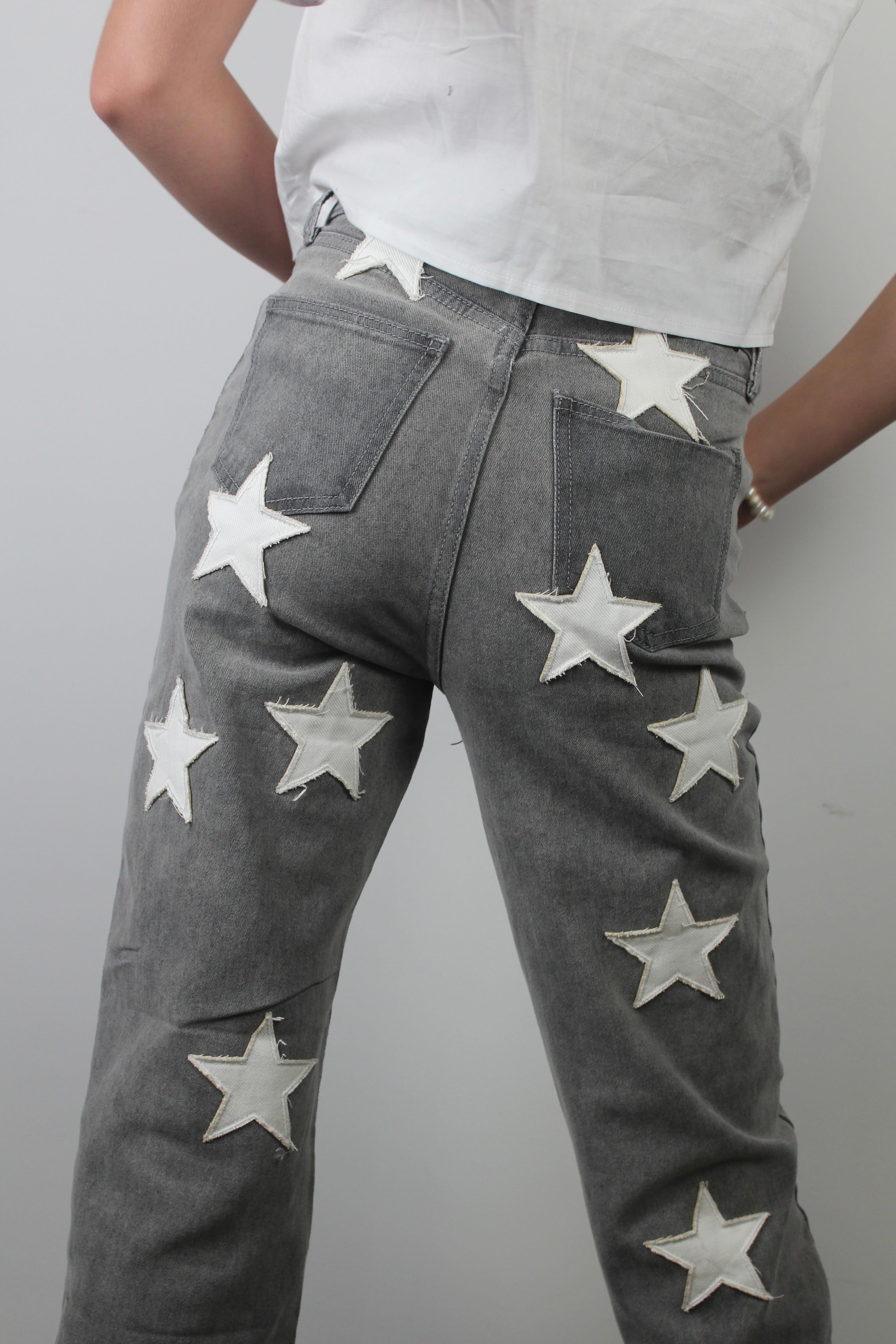 Counting stars jeans - grey/white