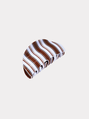 Striped Hair Clip - Brown/Pink