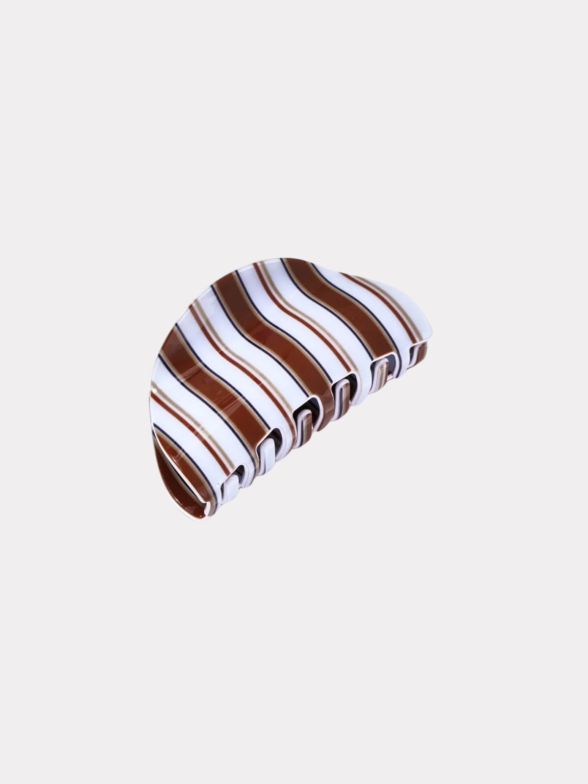 Striped Hair Clip - Brown/Pink
