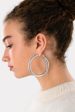 Basic Large Hoops - Silver