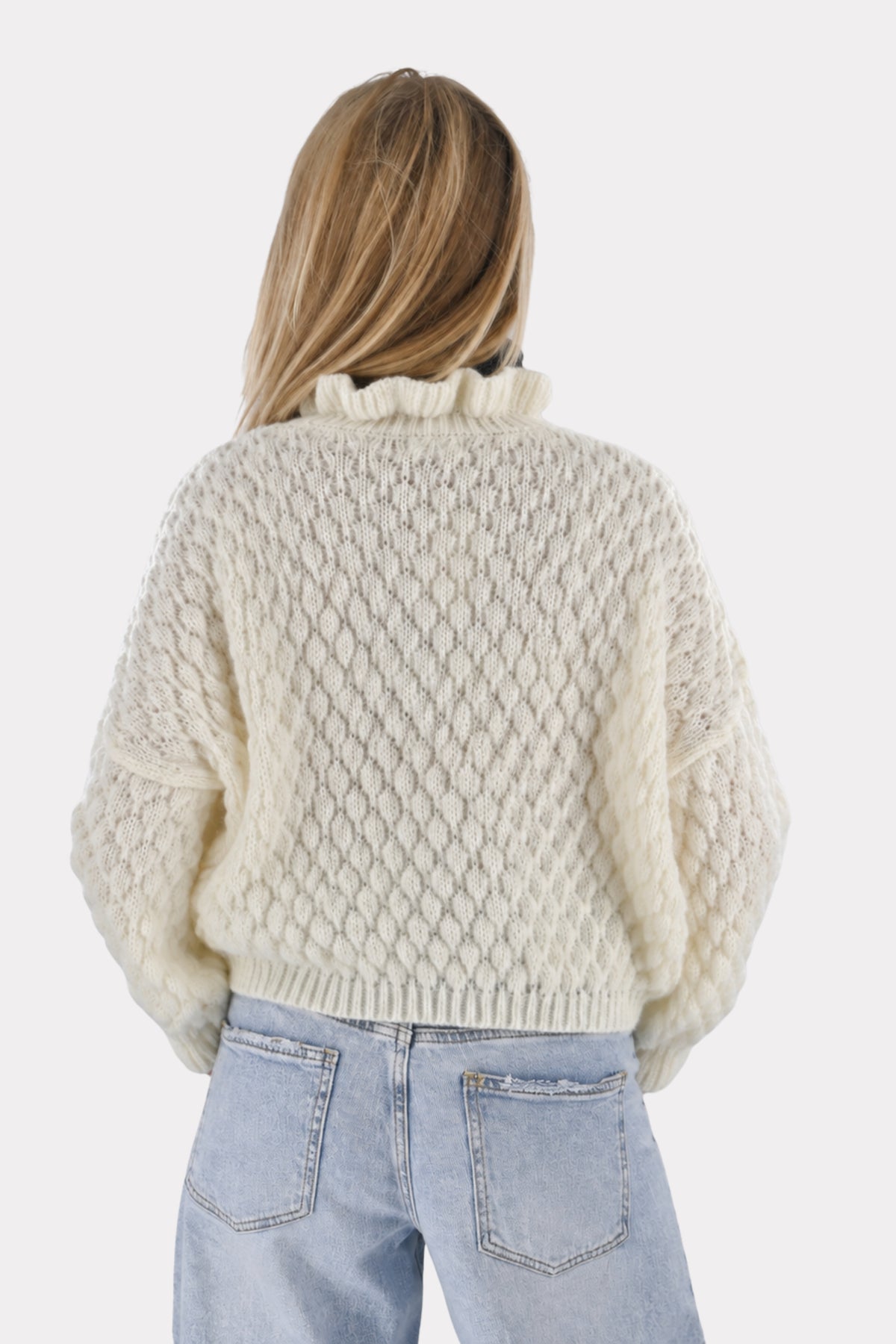 Cozy Bubble Strick - Creme