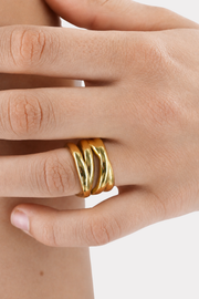 Layered ring - goud