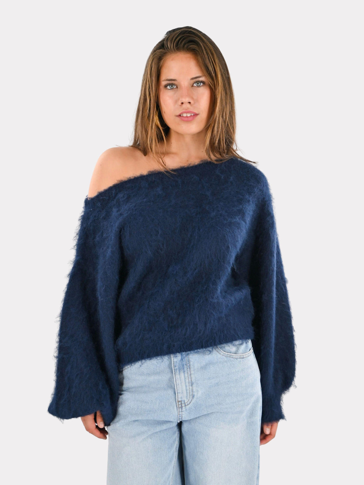 Maira off shoulder knit - navy